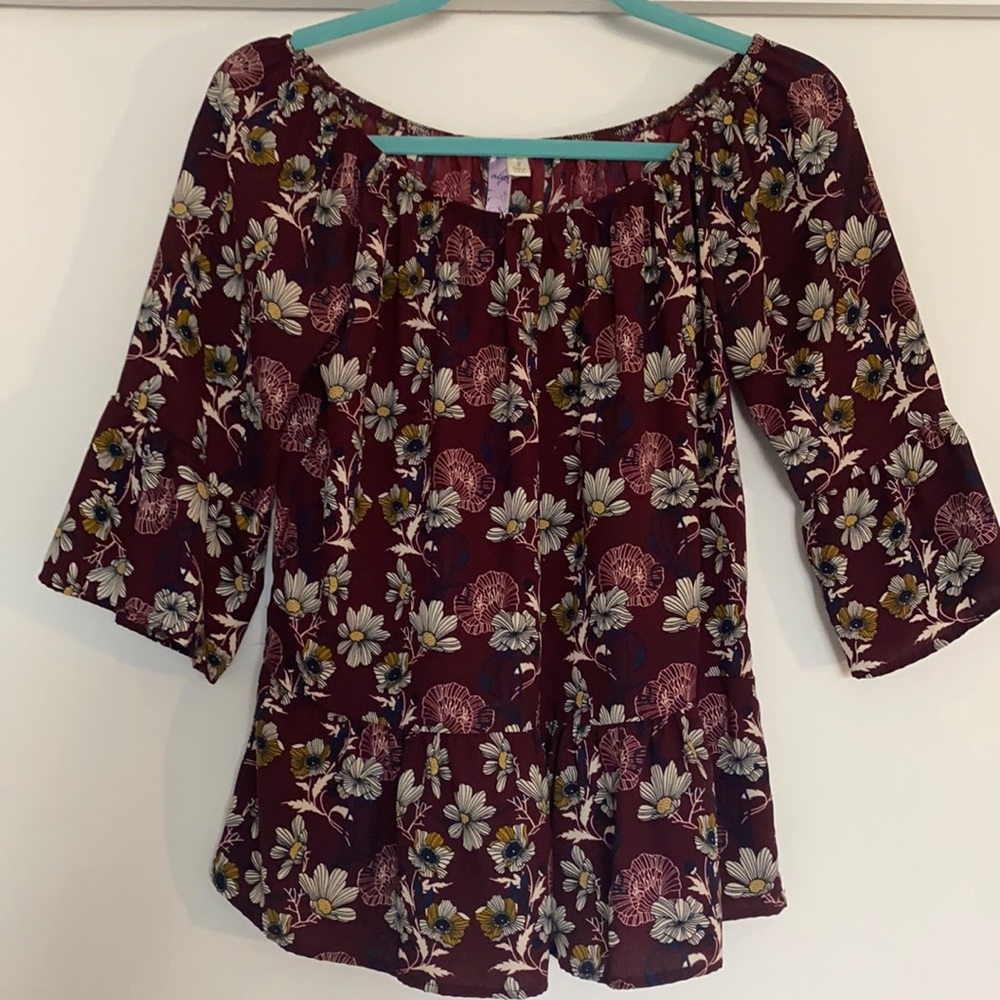 Peplum 3/4 sleeve blouse
